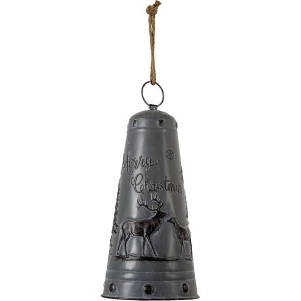 Clayre & Eef Ouderwetse Deurbel Gietijzer Bel Ø 19*40 cm Grijs Metaal Rond Rendieren Tuinbel Buitenbel Bel met Klepel Clayre & Eef Ouderwetse Deurbel Gietijzer Bel Ø 19*40 cm Grijs Metaal Rond Rendieren Tuinbel Buitenbel Bel met Klepel