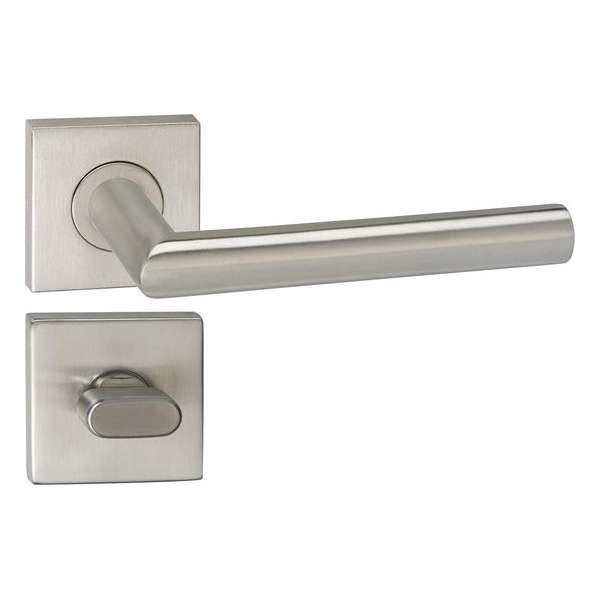 Impresso Harrow Deurklink – Deurbeslag – Vierkant – Rozet met Toiletsluiting – Zilver Impresso Harrow Deurklink – Deurbeslag – Vierkant – Rozet met Toiletsluiting – Zilver