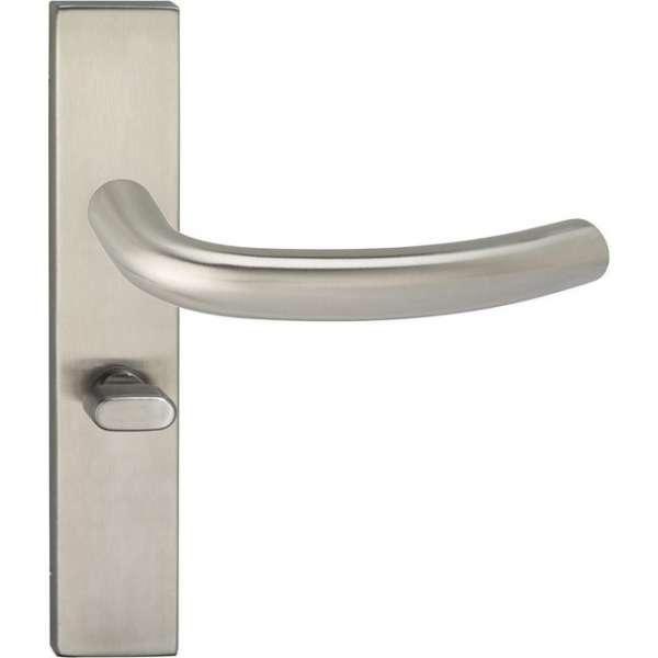 Impresso Preston Deurklink – Deurbeslag – Vierkant – Deurschild met Toiletsluiting – Zilver Impresso Preston Deurklink – Deurbeslag – Vierkant – Deurschild met Toiletsluiting – Zilver