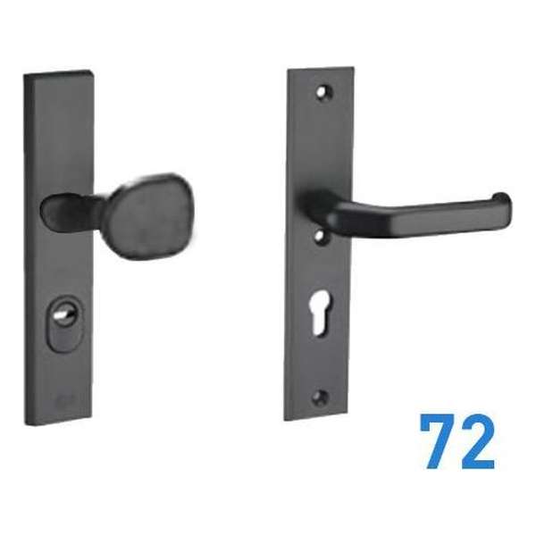 M&C zwart voordeurbeslag knop/kruk PC72 SKG3 kerntrekbeveiliging M&C zwart voordeurbeslag knop/kruk PC72 SKG3 kerntrekbeveiliging