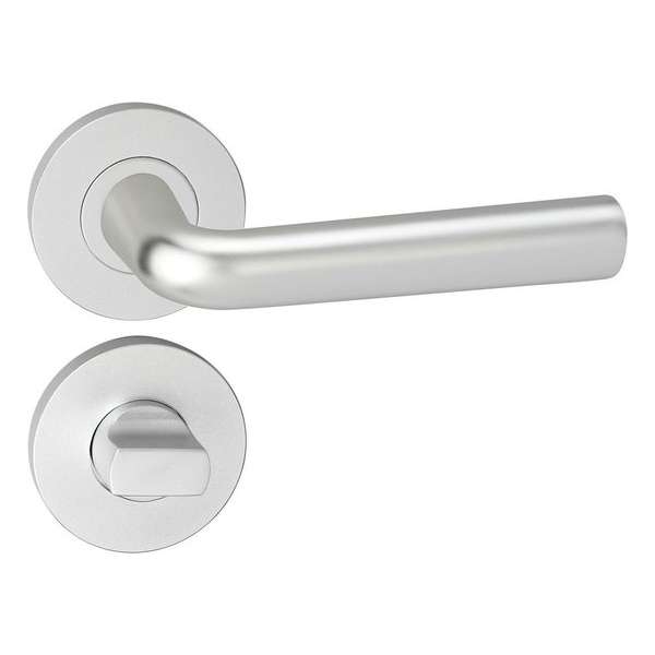 Impresso Bolton Deurklink – Deurbeslag – Rond – Rozet met Toiletsluiting – Zilver Impresso Bolton Deurklink – Deurbeslag – Rond – Rozet met Toiletsluiting – Zilver