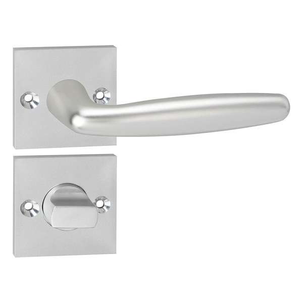 Impresso Cambridge Deurklink – Deurbeslag – Vierkant – Rozet met Schroeven en Toiletsluiting – Zilver Impresso Cambridge Deurklink – Deurbeslag – Vierkant – Rozet met Schroeven en Toiletsluiting – Zilver