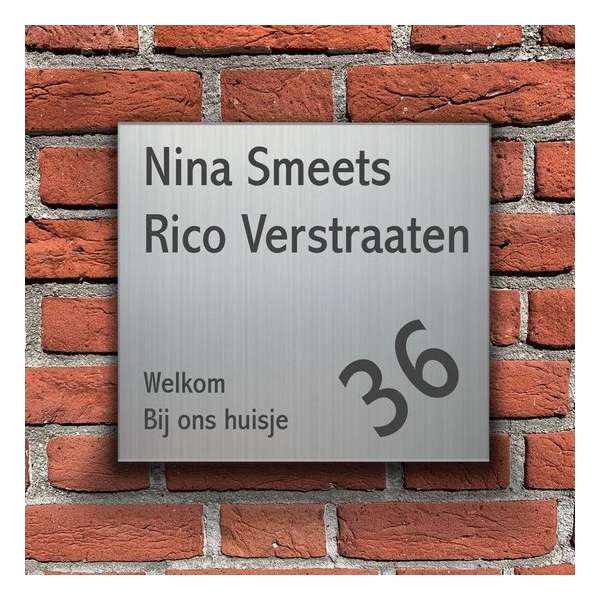 Namen enzo! Naambordje RVS-look 20x20 cm Namen enzo! Naambordje RVS-look 20x20 cm