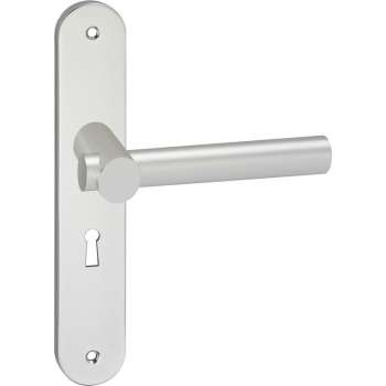 Impresso Dover Deurklink – Deurbeslag – Ovaal – Deurschild met Schroeven en Sleutelgat – Aluminium