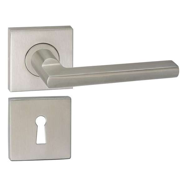 Impresso Kirby Deurklink – Deurbeslag – Vierkant – Rozet met Sleutelgat – Zilver Impresso Kirby Deurklink – Deurbeslag – Vierkant – Rozet met Sleutelgat – Zilver