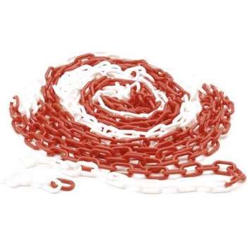 Ketting voor doorgang - kleur rood/wit - lengte 10 m