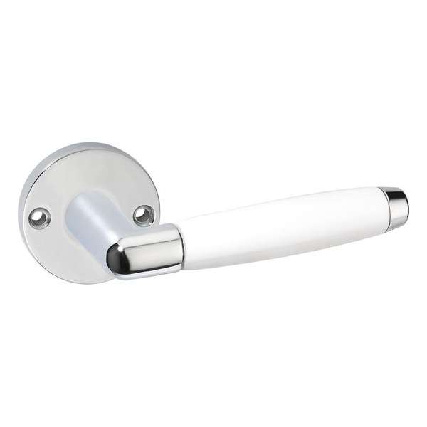 Impresso Durban Deurklink – Deurbeslag – Rond – Rozet – Deurkruk Wit – Chroom