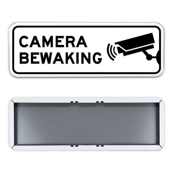 Parkeerbord Camerabewaking 60x20cm - Stevig aluminium bord met dubbel omgezette rand Parkeerbord Camerabewaking 60x20cm - Stevig aluminium bord met dubbel omgezette rand