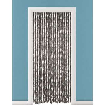 Vliegengordijn/deurgordijn pluche kattenstaarten bruin - 93 x 230 cm - Insectenwerende vliegengordijnen