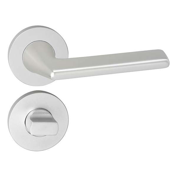 Impresso Bristol Deurklink – Deurbeslag – Rond – Rozet met Toiletsluiting – Zilver Impresso Bristol Deurklink – Deurbeslag – Rond – Rozet met Toiletsluiting – Zilver