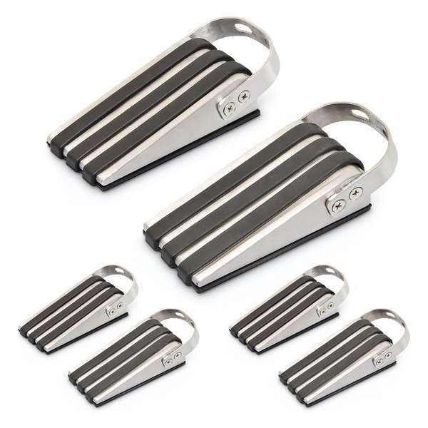 Relaxdays 6 x deurwig - deurstoppper edelstaal - design deur stop - 130 g Relaxdays 6 x deurwig - deurstoppper edelstaal - design deur stop - 130 g