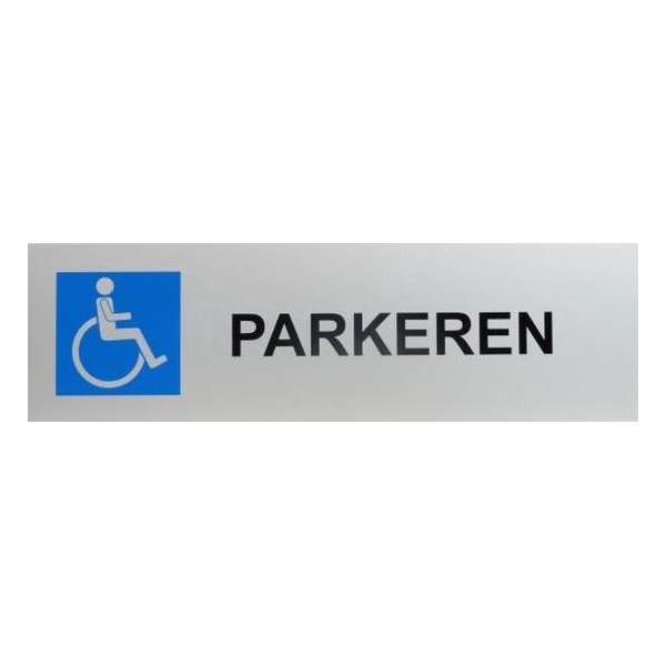 Aluminium Parkeerbord met tekst: invaliden en parkeerplaats logo met rolstoel afbeelding Aluminium Parkeerbord met tekst: invaliden en parkeerplaats logo met rolstoel afbeelding