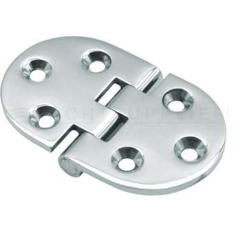 Tafelbladscharnier - 50x30x2mm - Knoop onder - Messing gepolijst chroom