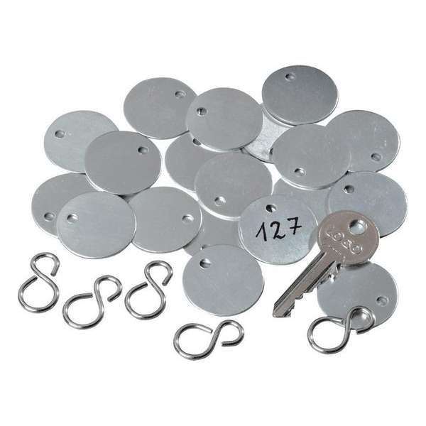Indentificatieplaatjes, blanco, glad, aluminium, 100/VE Indentificatieplaatjes, blanco, glad, aluminium, 100/VE