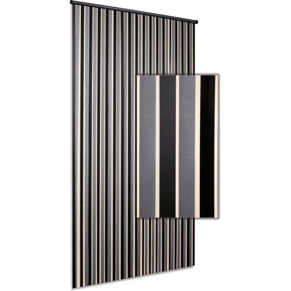 Vliegengordijn/deurgordijn Linten High Quality - zilver zwart 90x220cm Vliegengordijn/deurgordijn Linten High Quality - zilver zwart 90x220cm