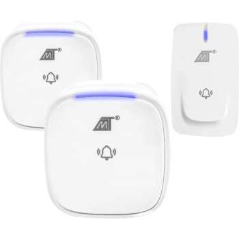 Draadloze, Waterdichte Deurbel - Plug & Play - Draadloze Deurbel Buiten Deurbel 2 Ontvangers en 1 Zender - 58 Ringtones - 150m