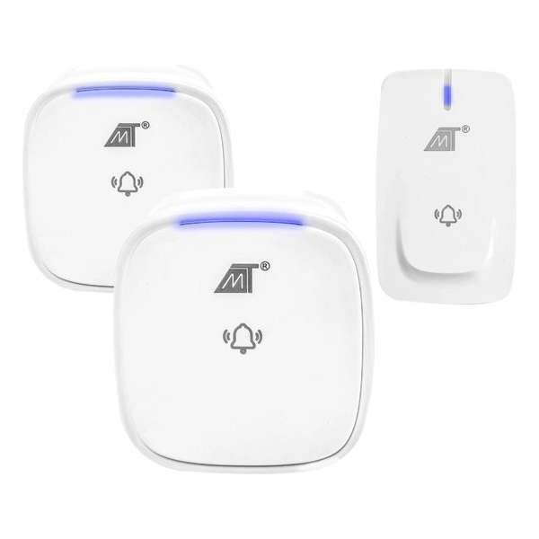 Draadloze, Waterdichte Deurbel - Plug & Play - Draadloze Deurbel Buiten Deurbel 2 Ontvangers en 1 Zender - 58 Ringtones - 150m