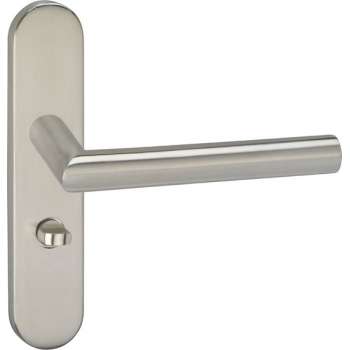Impresso Harrow Deurklink – Deurbeslag – Ovaal – Deurschild met Toiletsluiting – Zilver