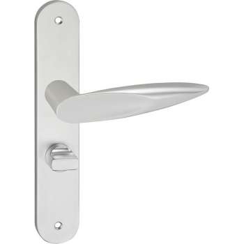 Impresso Sutton Deurklink – Deurbeslag – Ovaal – Deurschild met Schroeven en Toiletsluiting – Aluminium