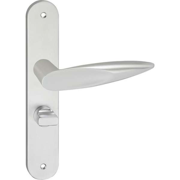 Impresso Sutton Deurklink – Deurbeslag – Ovaal – Deurschild met Schroeven en Toiletsluiting – Aluminium Impresso Sutton Deurklink – Deurbeslag – Ovaal – Deurschild met Schroeven en Toiletsluiting – Aluminium