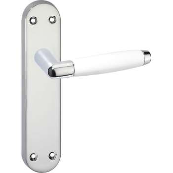 Impresso Durban Deurklink – Deurbeslag – Ovaal – Deurschild – Deurkruk Wit – Chroom