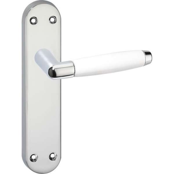Impresso Durban Deurklink – Deurbeslag – Ovaal – Deurschild – Deurkruk Wit – Chroom Impresso Durban Deurklink – Deurbeslag – Ovaal – Deurschild – Deurkruk Wit – Chroom