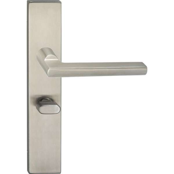 Impresso Kirby Deurklink – Deurbeslag – Vierkant – Deurschild met Toiletsluiting – Zilver Impresso Kirby Deurklink – Deurbeslag – Vierkant – Deurschild met Toiletsluiting – Zilver