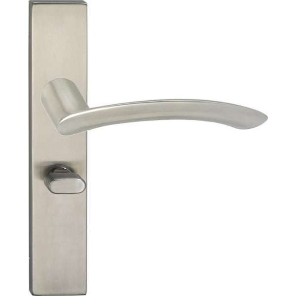 Impresso Watton Deurklink – Deurbeslag – Vierkant – Deurschild met Toiletsluiting – Zilver