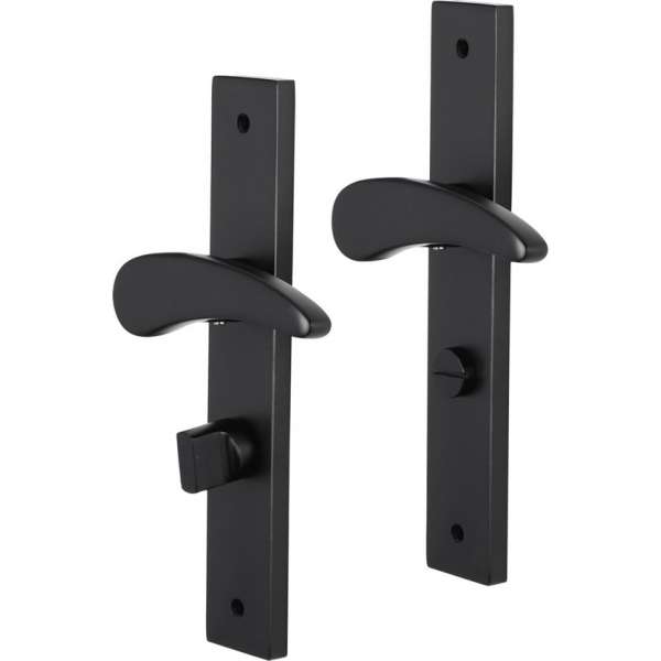Impresso Philly Deurklink Zwart – Deurbeslag – Vierkant – Deurschild met Schroeven en Toiletsluiting Impresso Philly Deurklink Zwart – Deurbeslag – Vierkant – Deurschild met Schroeven en Toiletsluiting