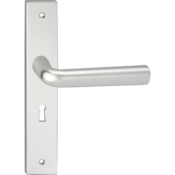 Impresso Bolton Deurklink – Deurbeslag – Vierkant – Deurschild met Schroeven en Sleutelgat – Zilver Impresso Bolton Deurklink – Deurbeslag – Vierkant – Deurschild met Schroeven en Sleutelgat – Zilver