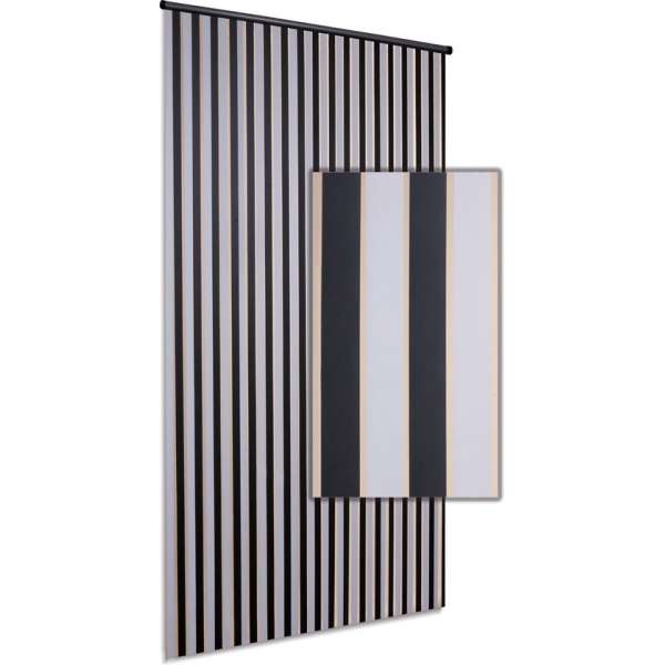 Degor Vliegengordijn/deurgordijn Linten - Zwart/Wit/Beige - 90x220 cm Degor Vliegengordijn/deurgordijn Linten - Zwart/Wit/Beige - 90x220 cm