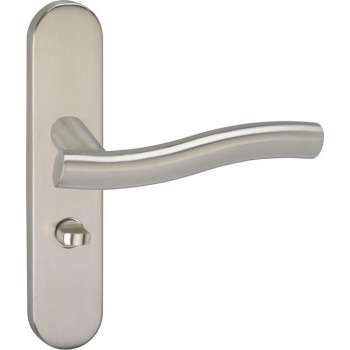 Impresso Chester Deurklink – Deurbeslag – Ovaal – Deurschild met Toiletsluiting – Zilver
