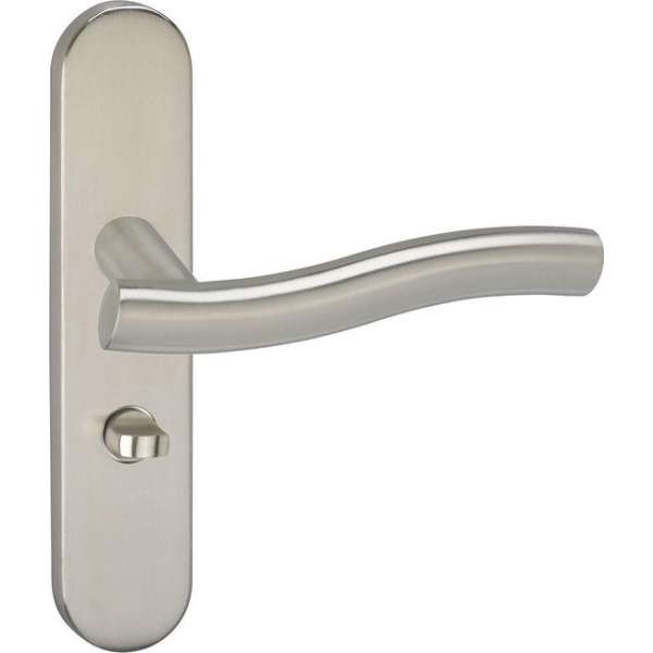 Impresso Chester Deurklink – Deurbeslag – Ovaal – Deurschild met Toiletsluiting – Zilver Impresso Chester Deurklink – Deurbeslag – Ovaal – Deurschild met Toiletsluiting – Zilver