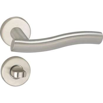 Impresso Chester Deurklink – Deurbeslag – Rond – Rozet met Toiletsluiting – Zilver