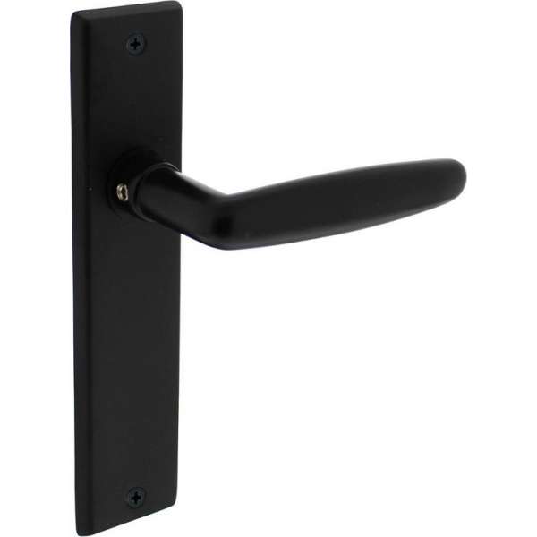 Intersteel Deurkruk Sophie met schild 181x41x7mm blind mat zwart Intersteel Deurkruk Sophie met schild 181x41x7mm blind mat zwart