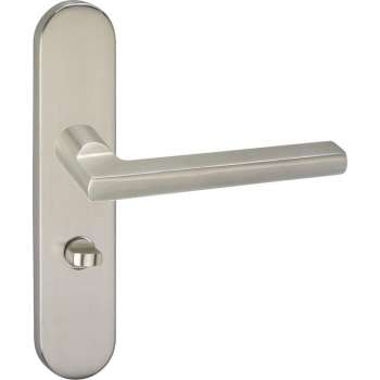 Impresso Kirby Deurklink – Deurbeslag – Ovaal – Deurschild met Toiletsluiting – Zilver