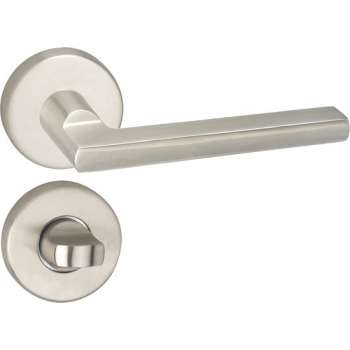 Impresso Kirby Deurklink – Deurbeslag – Rond – Rozet met Toiletsluiting – Zilver