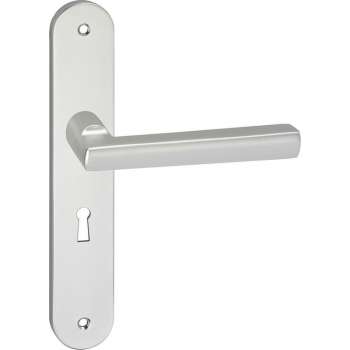 Impresso Leeds Deurklink – Deurbeslag – Ovaal – Deurschild met Schroeven en Sleutelgat – Aluminium