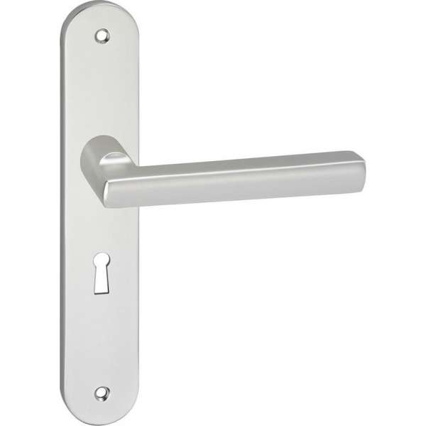 Impresso Leeds Deurklink – Deurbeslag – Ovaal – Deurschild met Schroeven en Sleutelgat – Aluminium Impresso Leeds Deurklink – Deurbeslag – Ovaal – Deurschild met Schroeven en Sleutelgat – Aluminium