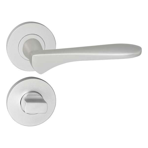 Impresso Watford Deurklink – Deurbeslag – Rond – Rozet met Toiletsluiting – Aluminium Impresso Watford Deurklink – Deurbeslag – Rond – Rozet met Toiletsluiting – Aluminium
