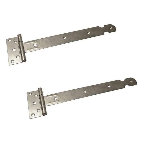 4x stuks poortscharnieren / hekscharnieren - RVS - 40 x 3.5 cm - kruishengen - scharnieren voor luiken en poorten 4x stuks poortscharnieren / hekscharnieren - RVS - 40 x 3.5 cm - kruishengen - scharnieren voor luiken en poorten