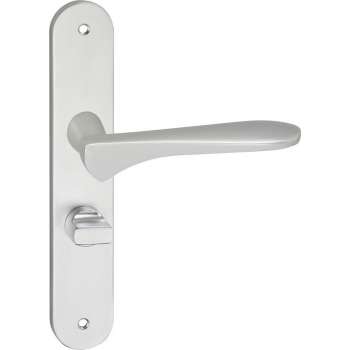 Impresso Watford Deurklink – Deurbeslag – Ovaal – Deurschild met Schroeven en Toiletsluiting – Aluminium