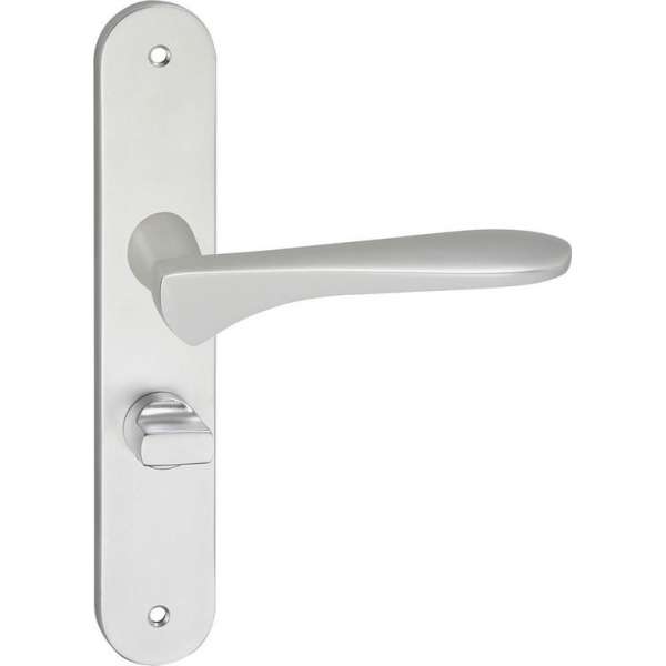Impresso Watford Deurklink – Deurbeslag – Ovaal – Deurschild met Schroeven en Toiletsluiting – Aluminium Impresso Watford Deurklink – Deurbeslag – Ovaal – Deurschild met Schroeven en Toiletsluiting – Aluminium