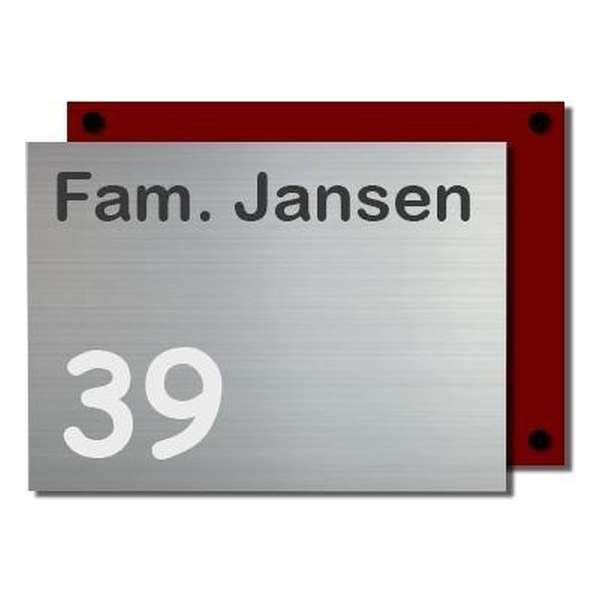 Naambordje RVS Kunststof | Cubo-Line rood 20x15 cm Naambordje RVS Kunststof | Cubo-Line rood 20x15 cm