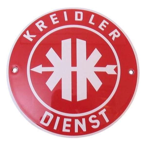 Emaille Plaat ø10cm Kreidler Dienst Emaille Plaat ø10cm Kreidler Dienst
