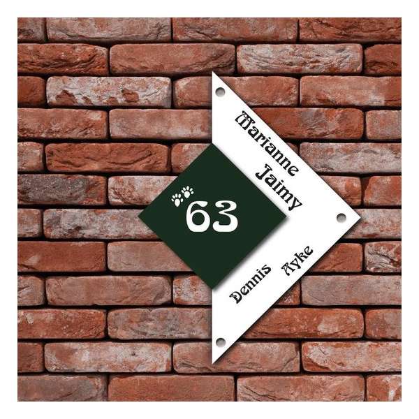 Naambordje Kunststof - L Gracieux-line groen/wit 20x20x28,5cm Naambordje Kunststof - L Gracieux-line groen/wit 20x20x28,5cm