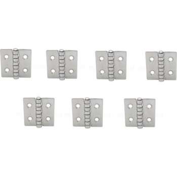 Scharnier - Rvs - 40x40mm - Vaste pen - Rechte hoek - 7 stuks