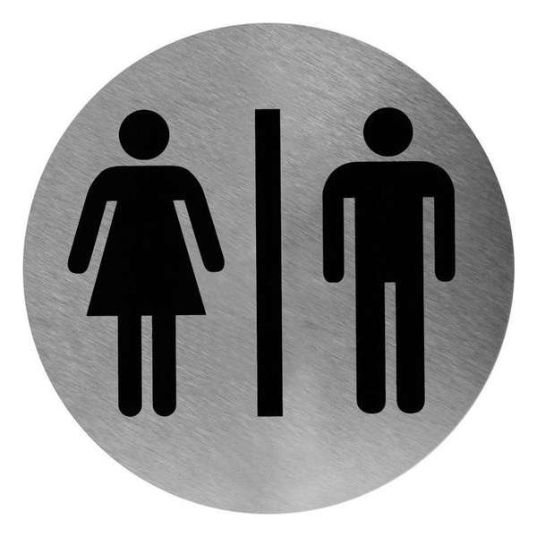 RVS Pictogram man/vrouw voor vlakke oppervlakkeneven inclusief sterke tape RVS Pictogram man/vrouw voor vlakke oppervlakkeneven inclusief sterke tape
