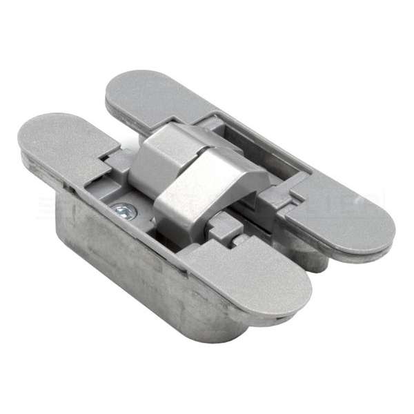 Onzichtbaar scharnier - 110x24mm - Mat chroom - Verstelbaar Onzichtbaar scharnier - 110x24mm - Mat chroom - Verstelbaar