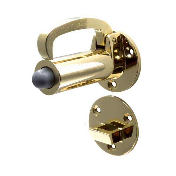 Deurvastzetter - met valhaak - 102mm - Messing gepolijst - S&B - 251501.4 Deurvastzetter - met valhaak - 102mm - Messing gepolijst - S&B - 251501.4